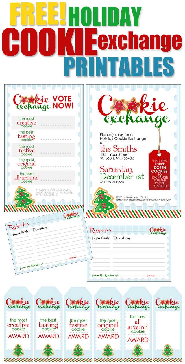 Cookie Exchange Party {Free Printables} - How To Nest For Less™ Inside Cookie Exchange Recipe Card Template