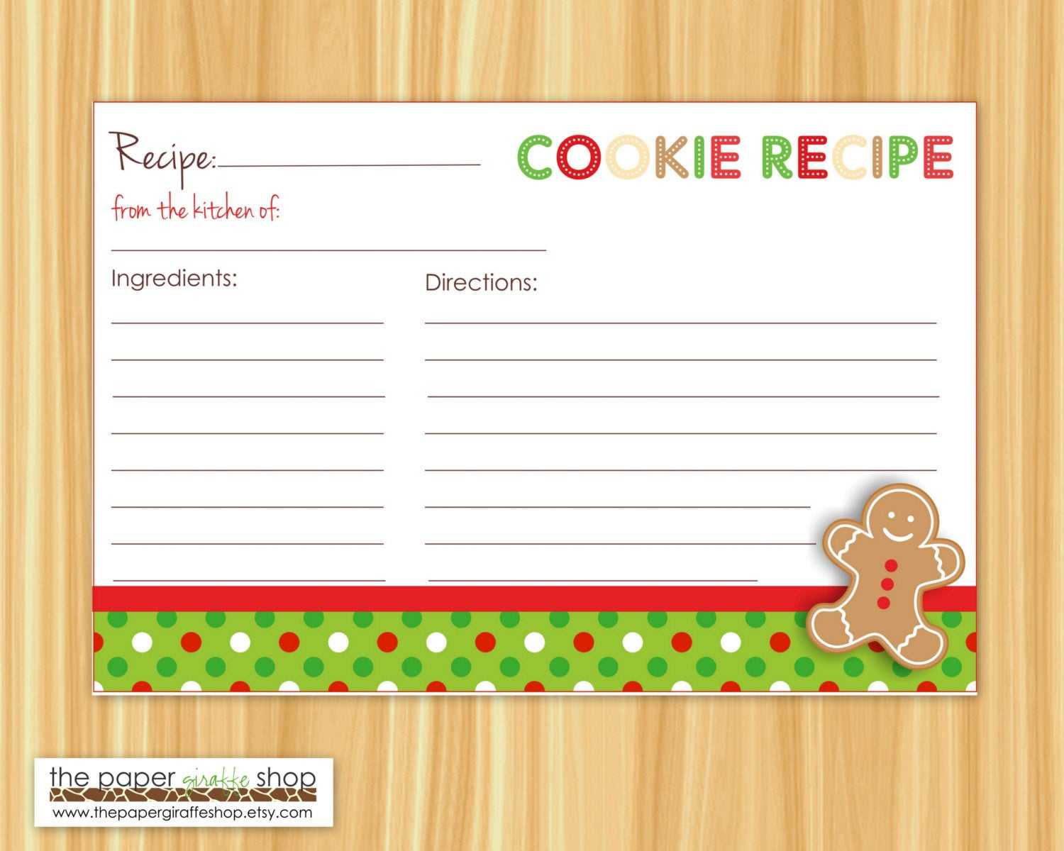 Cookie Exchange Recipe Card Template - Atlantaauctionco With Cookie Exchange Recipe Card Template