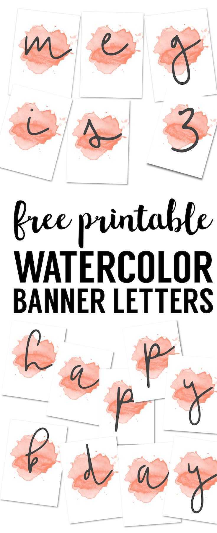 Coral Watercolor Banner Free Printable | Free Printables Pertaining To Free Bridal Shower Banner Template