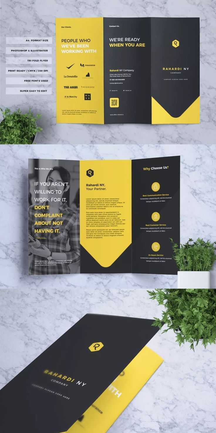 Corporate Business Trifold Flyer Template Ai, Eps, Psd – A4 Within Tri Fold Brochure Ai Template