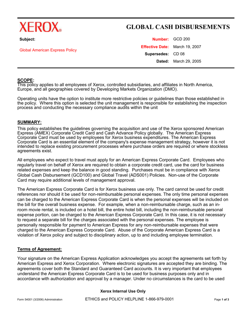 Corporate Functional Guide Template For Company Credit Card Policy Template