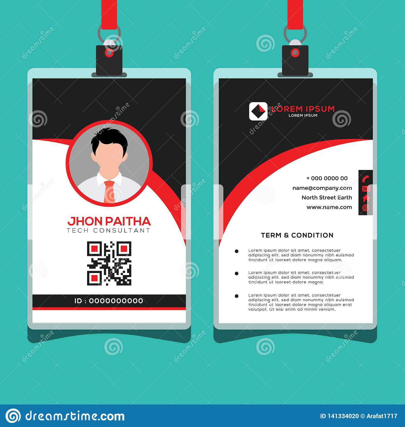 Corporate Id Card Design Template Stock Vector Within Personal Identification Card Template