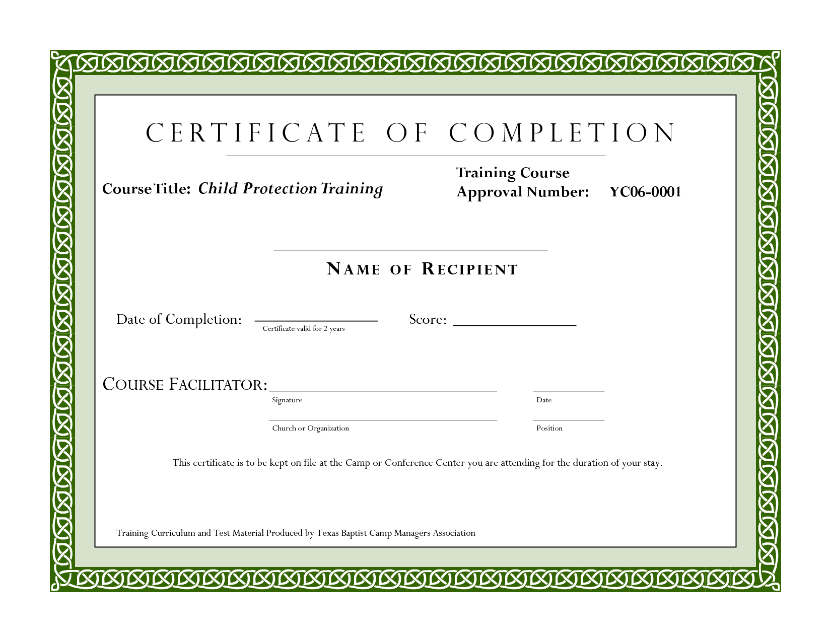 Course Completion Certificate Template | Certificate Of Within Training Certificate Template Word Format