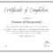 Course Completion Certificate Template Regarding Class Completion Certificate Template