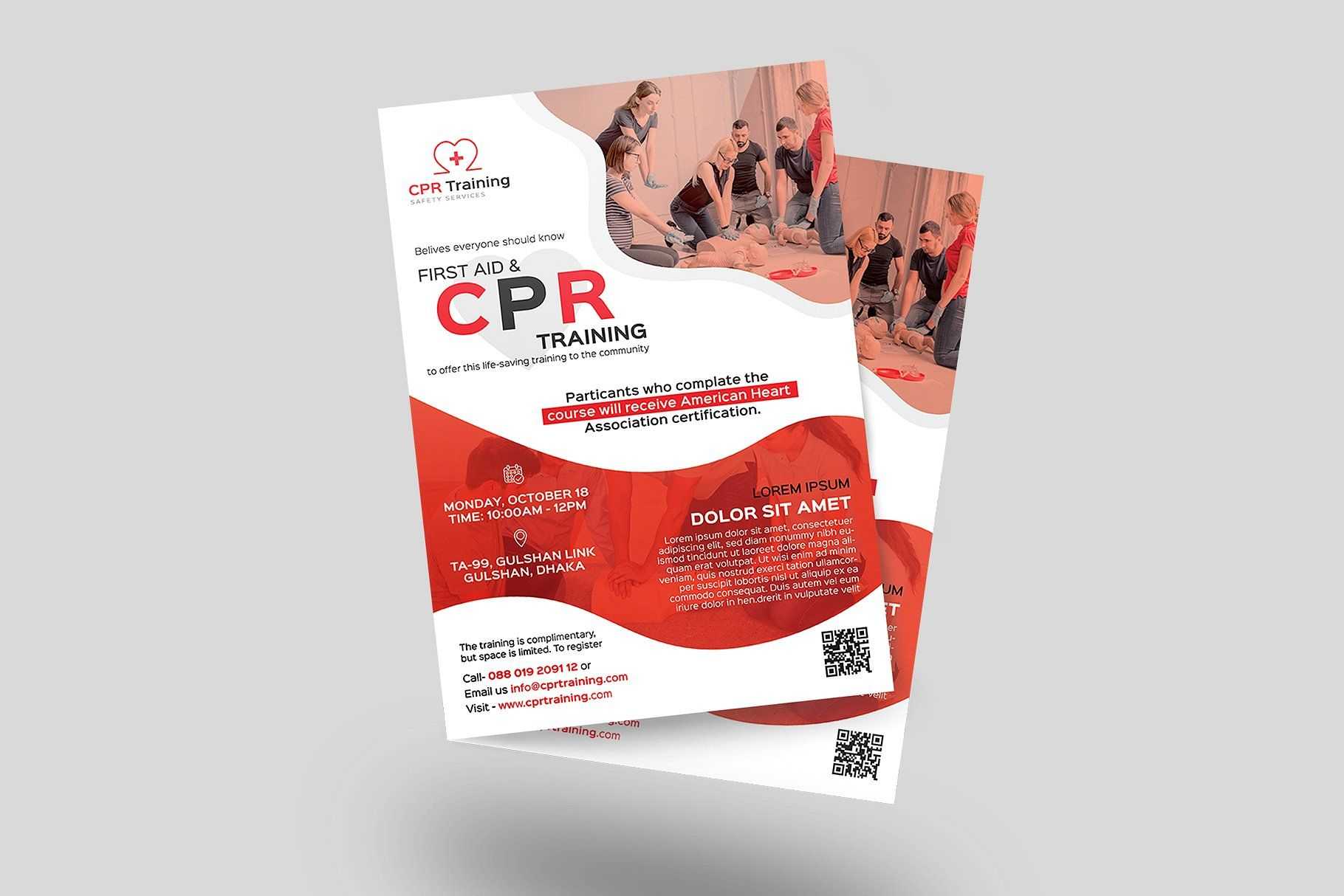Cpr Training Flyer #variation#colors#files#change | Art Pertaining To Training Brochure Template