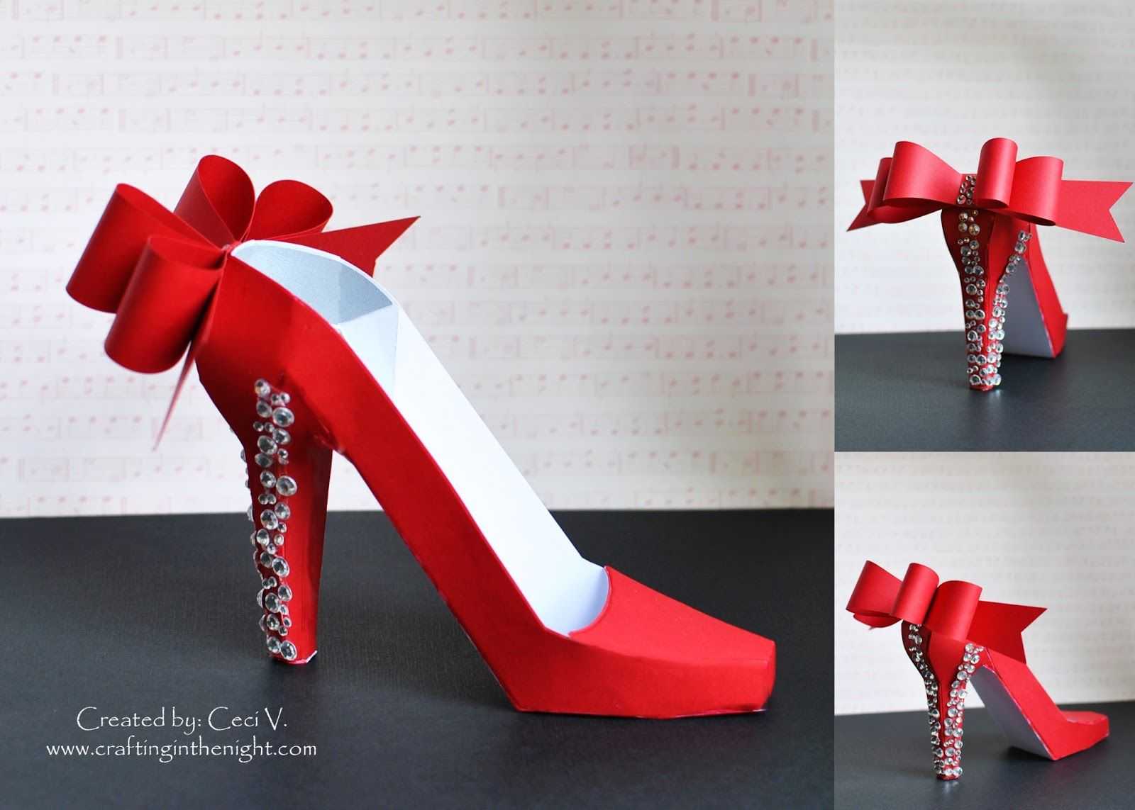 Crafting In The Night: 3D High Heel Shoe – Svgcuts | 3D For High Heel Shoe Template For Card