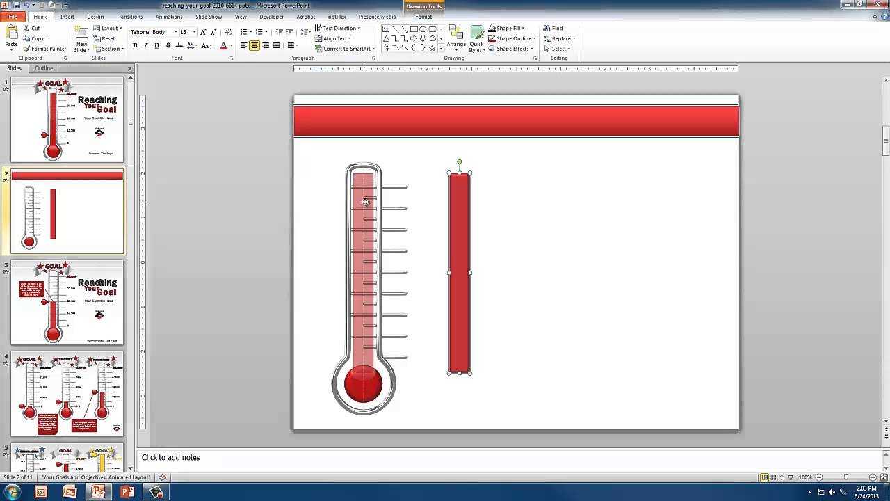 Create A Custom Thermometer Intended For Powerpoint Thermometer Template