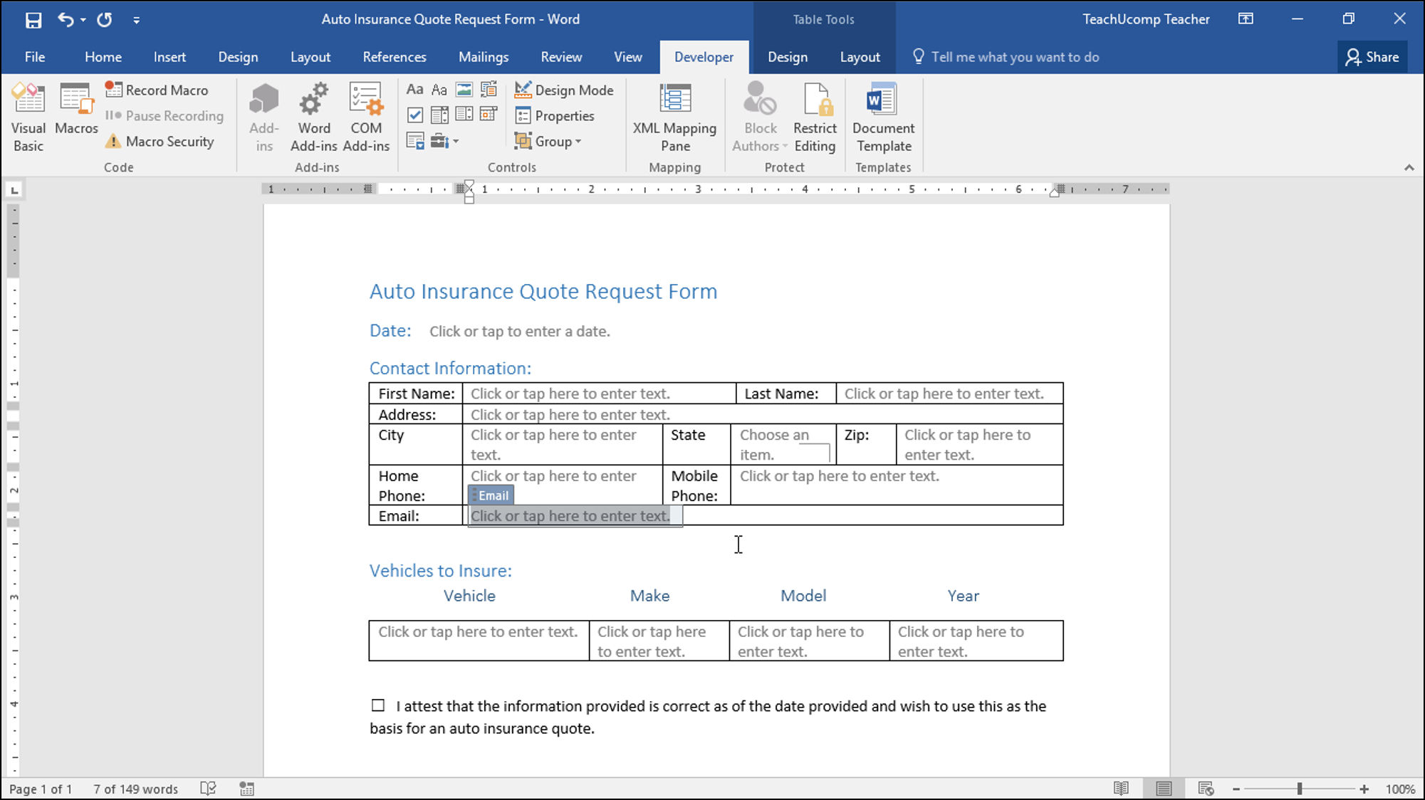 Create A Form In Word  Instructions And Video Lesson In Word Macro Enabled Template
