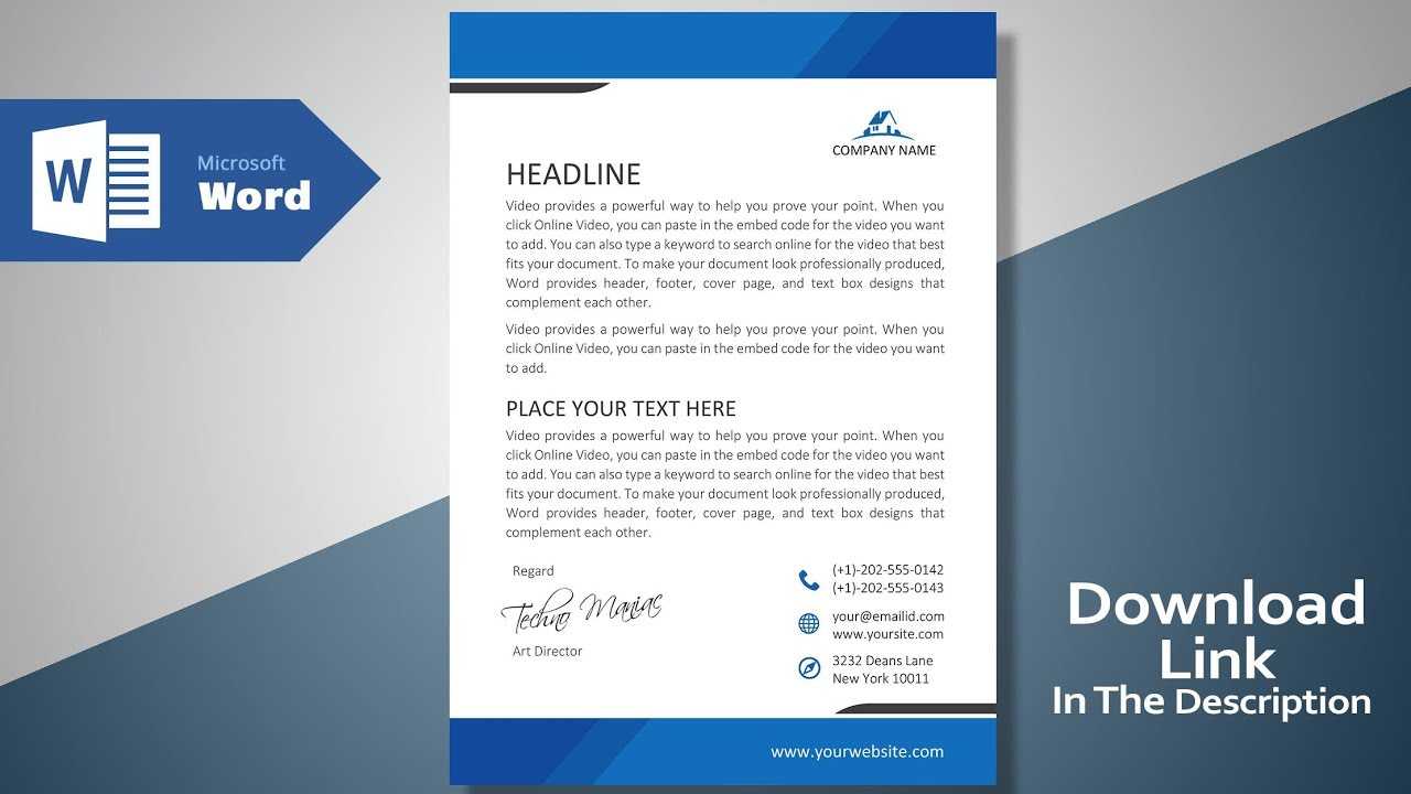 Create A Modern Professional Letterhead | Free Template | Ms Word  Letterhead Tutorial Version 2.0 For How To Create A Letterhead Template In Word