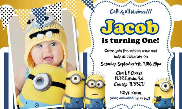 Create Own Minion Birthday Invitations Templates For Create for Minion Card Template