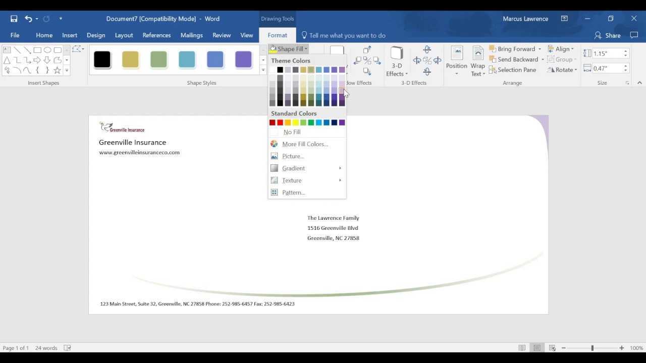 Creating An Envelope Design In Ms Word 2016 Regarding Word 2013 Envelope Template