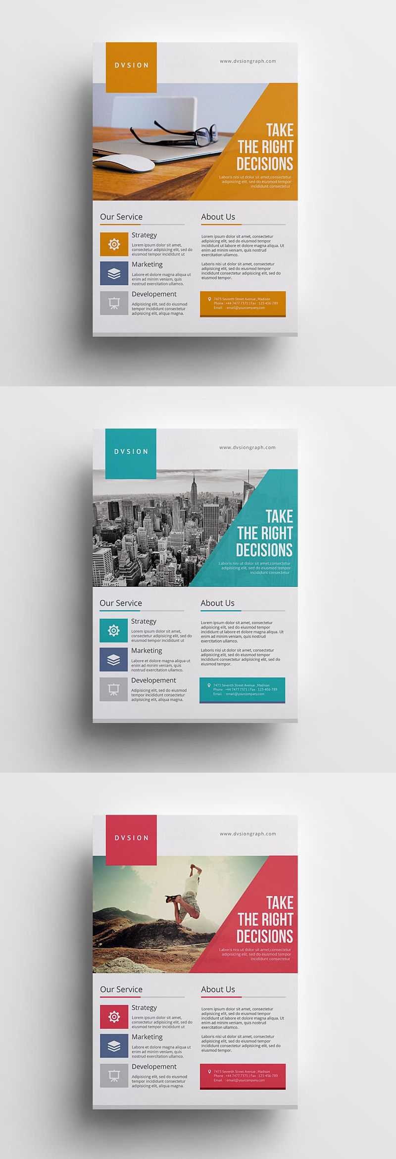 Creative And Minimalist Multipurpose Business Flyer Template For Single Page Brochure Templates Psd