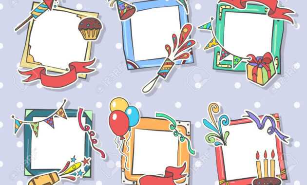 Creative Birthday Frames. Kids Birthday Photo Art Frame Set,.. within Birthday Card Collage Template