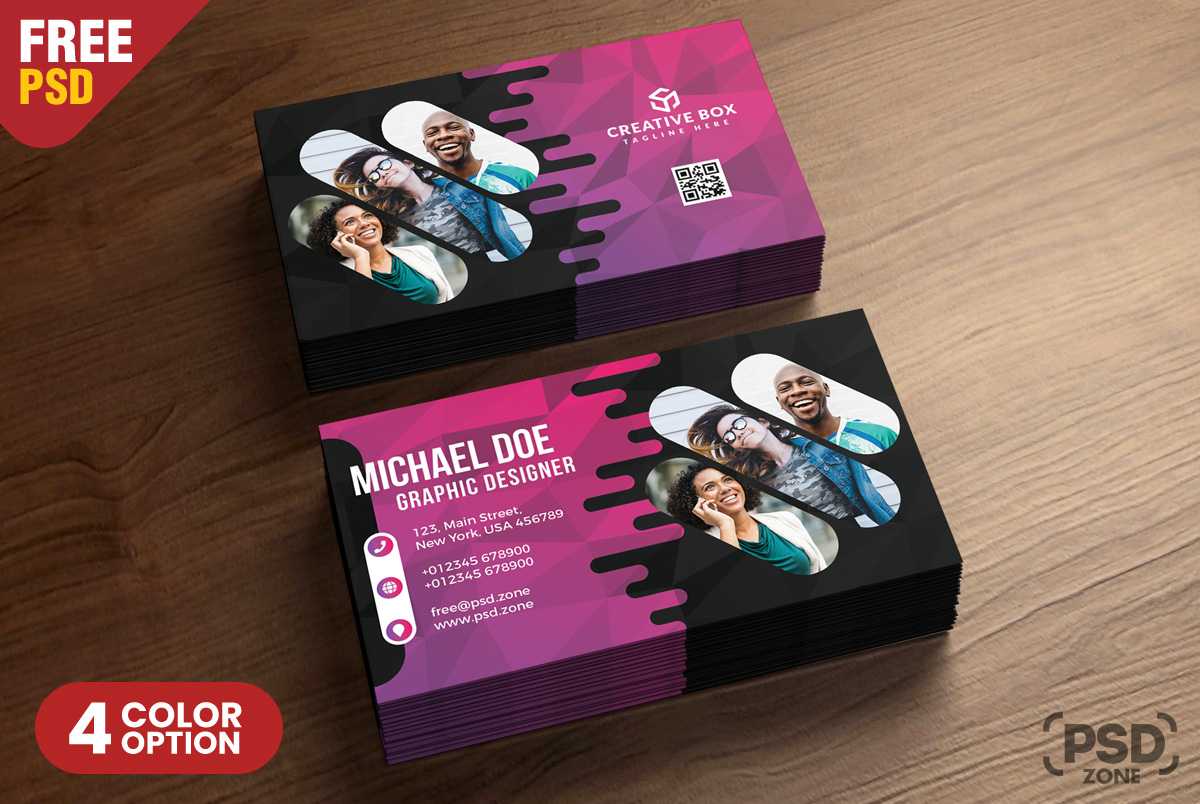Creative Business Card Psd Templates – Psd Zone With Psd Name Card Template