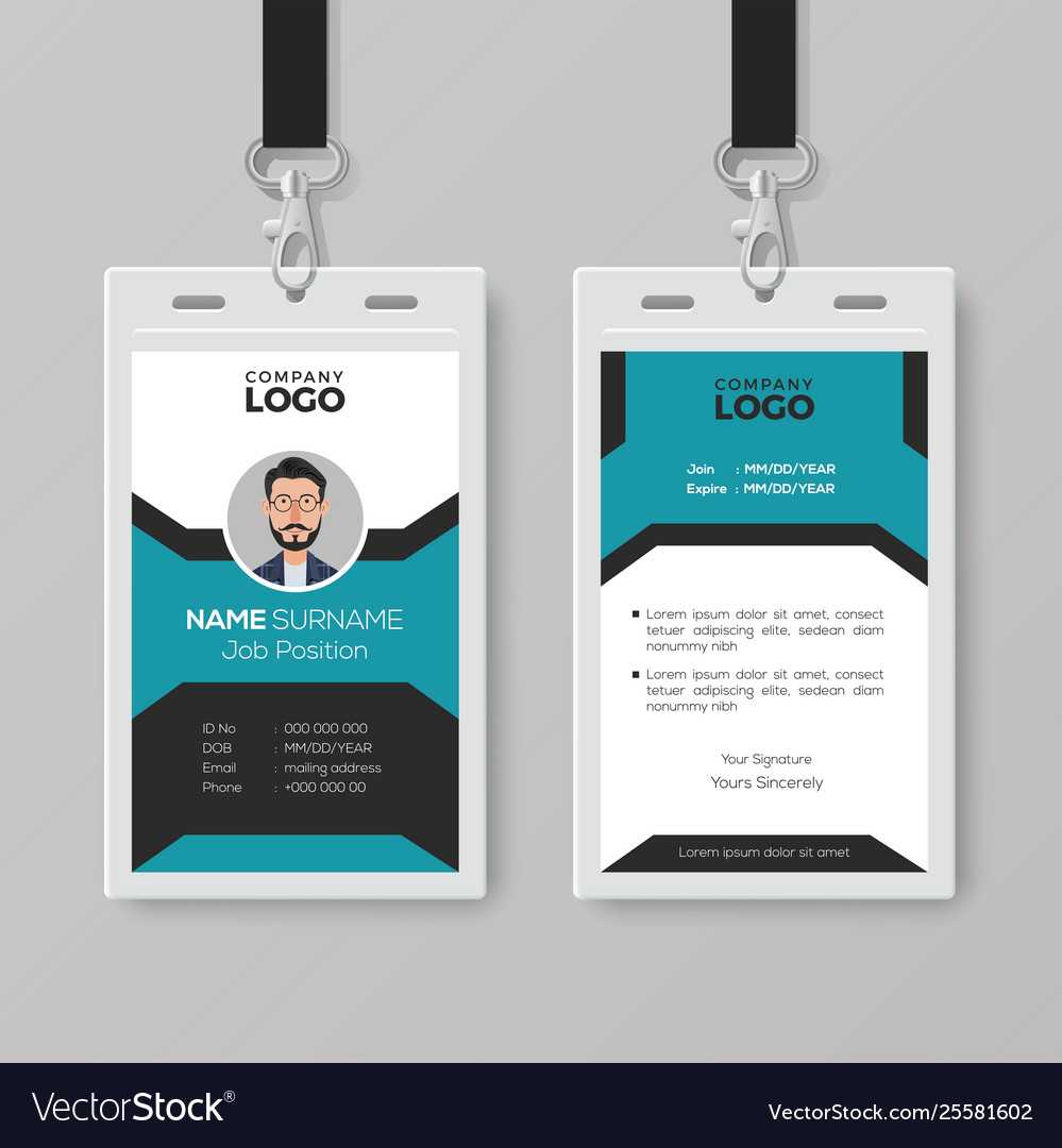 Creative Employee Id Card Template With Template For Id Card Free Download