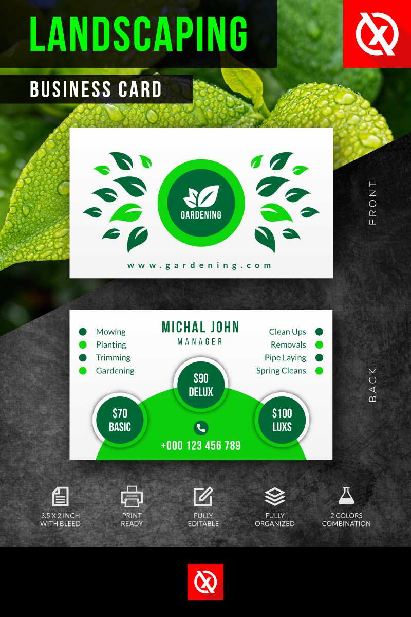 Creative Landscaping Business Card Corporate Identity Template Throughout Landscaping Business Card Template