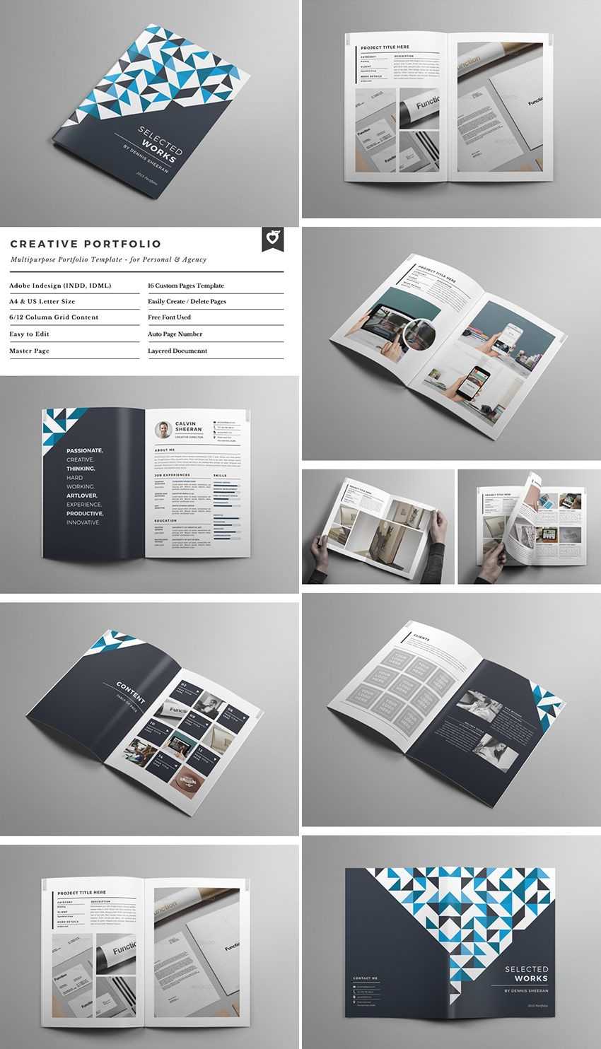 Creative Portfolio Brochure Indd | Resumes And Portfolio Inside Adobe Indesign Brochure Templates