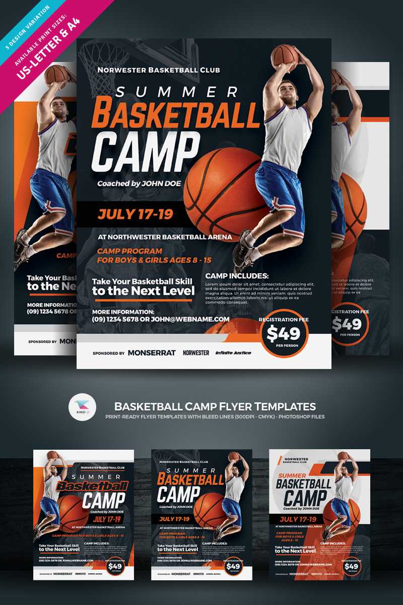 Creative Ready Made Sports Camp Flyer Templates | Entheosweb With Basketball Camp Brochure Template