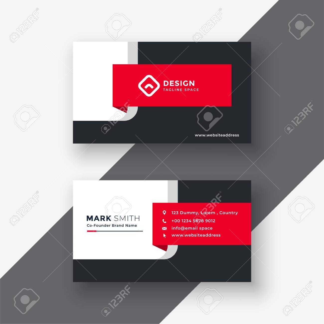 Creative Red Professional Business Card Template In Professional Name Card Template