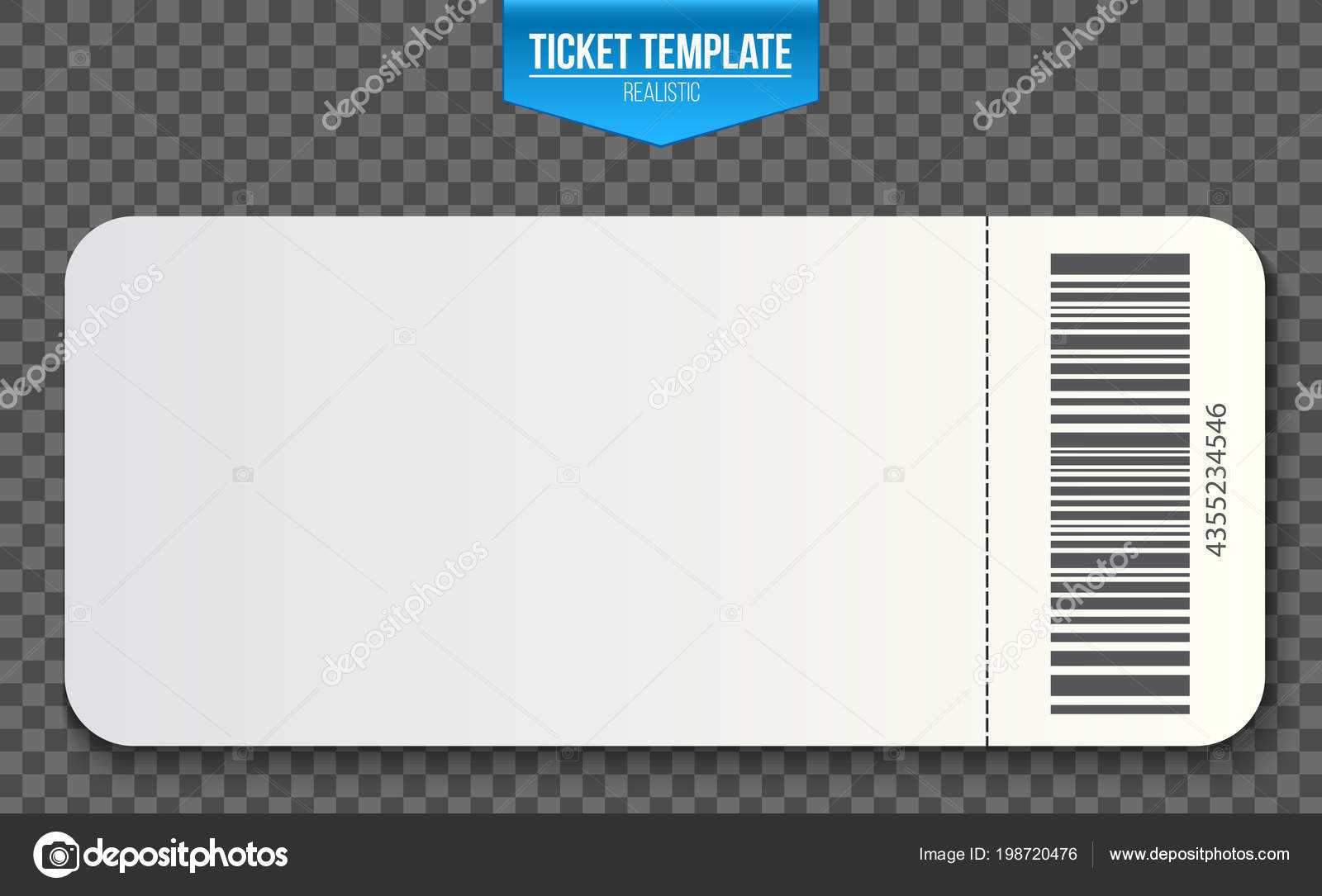 Creative Vector Illustration Of Empty Ticket Template Mockup With Blank Train Ticket Template