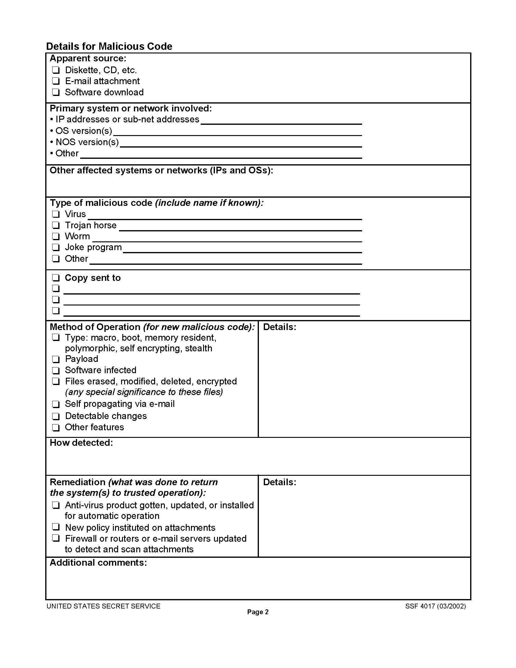Critical Incident Ment Plan Template Cyber Security Response In Itil Incident Report Form Template