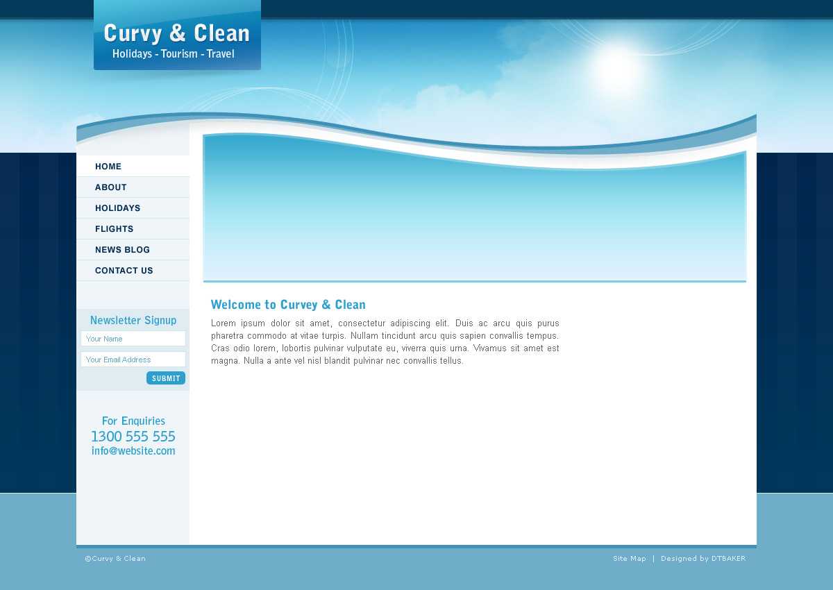 Curvy And Clean Travel Template – Html In Blank Html Templates Free Download