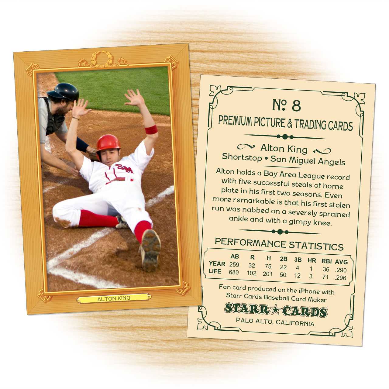 Custom Baseball Cards - Vintage 11™ Series Starr Cards Inside Custom Baseball Cards Template