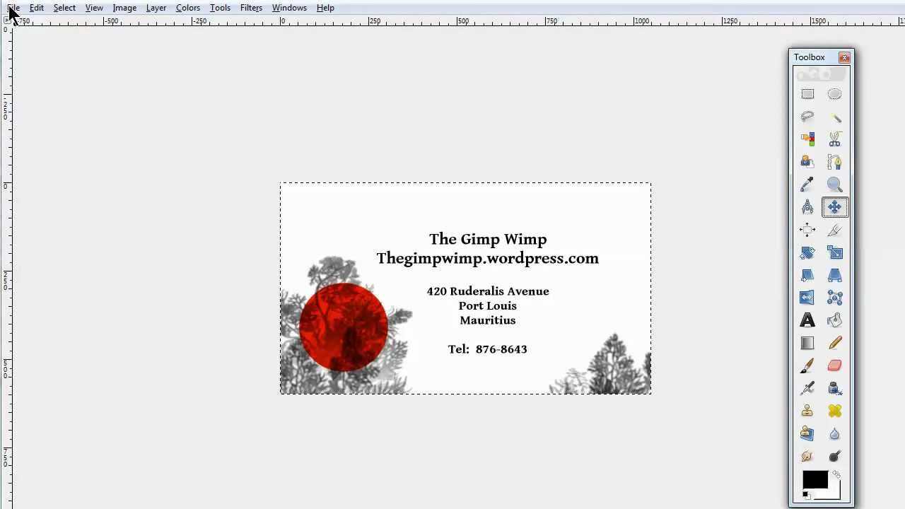 Custom Business Card In Gimp 2.8The Gimpwimp Inside Gimp Business Card Template