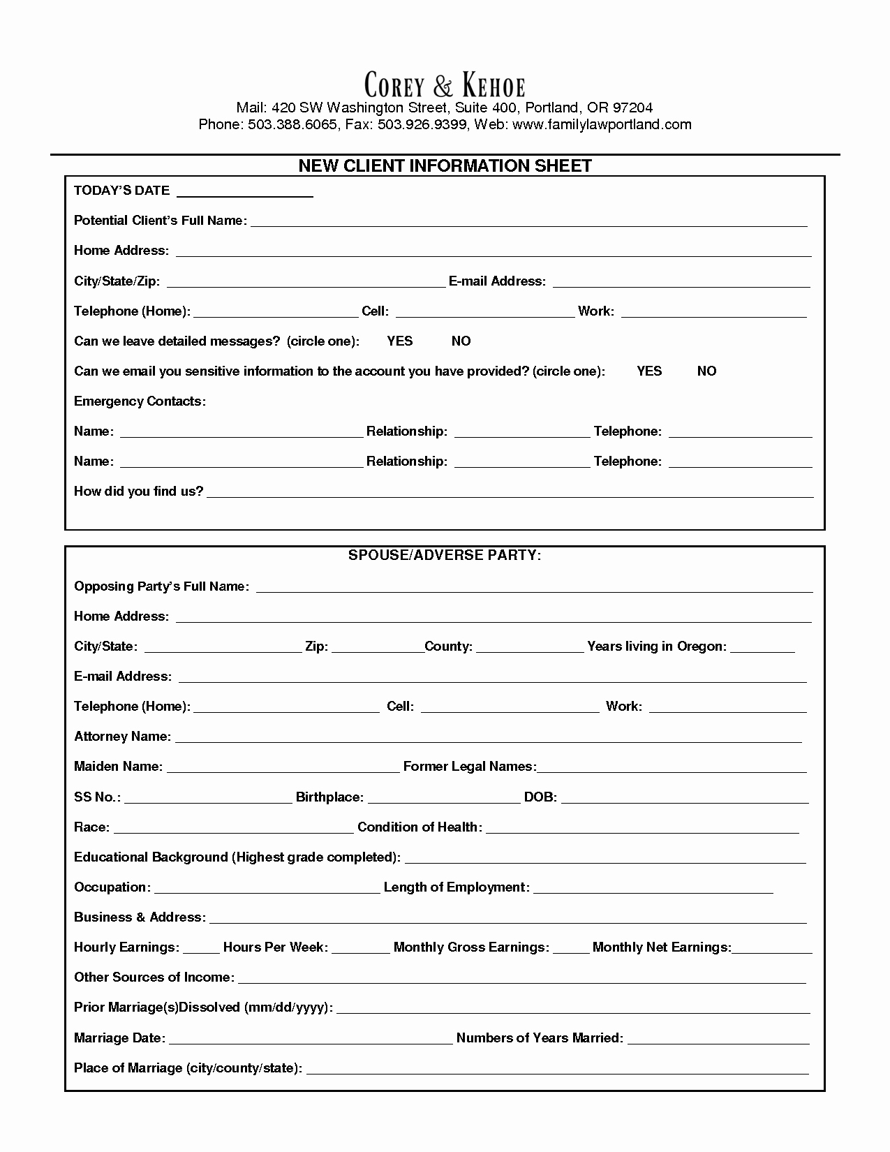 Customer Information Form Template Excel Dbp File Pdf Throughout Customer Information Card Template