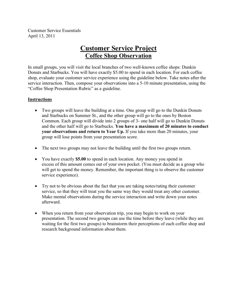 Customer Service Project Within Starbucks Powerpoint Template