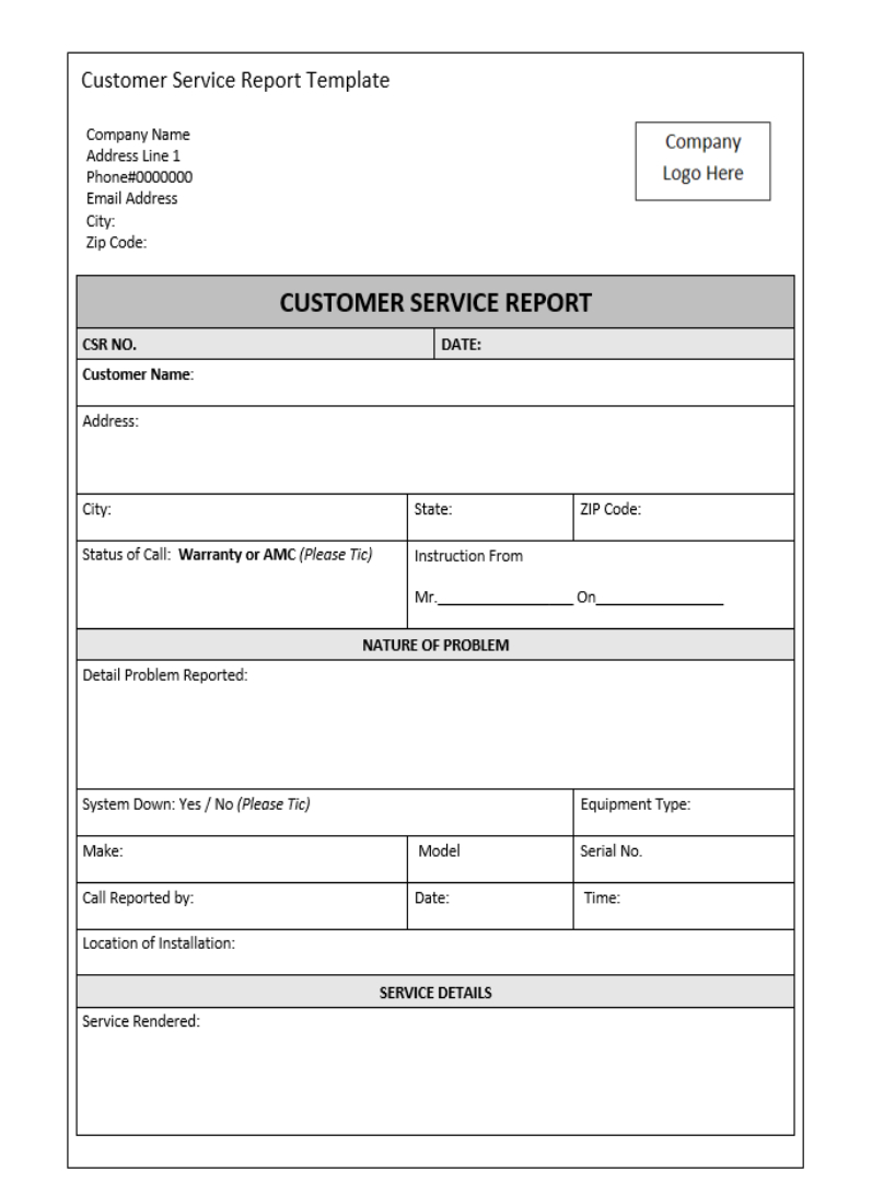Customer Service Report Template – Excel Word Templates Intended For Technical Support Report Template