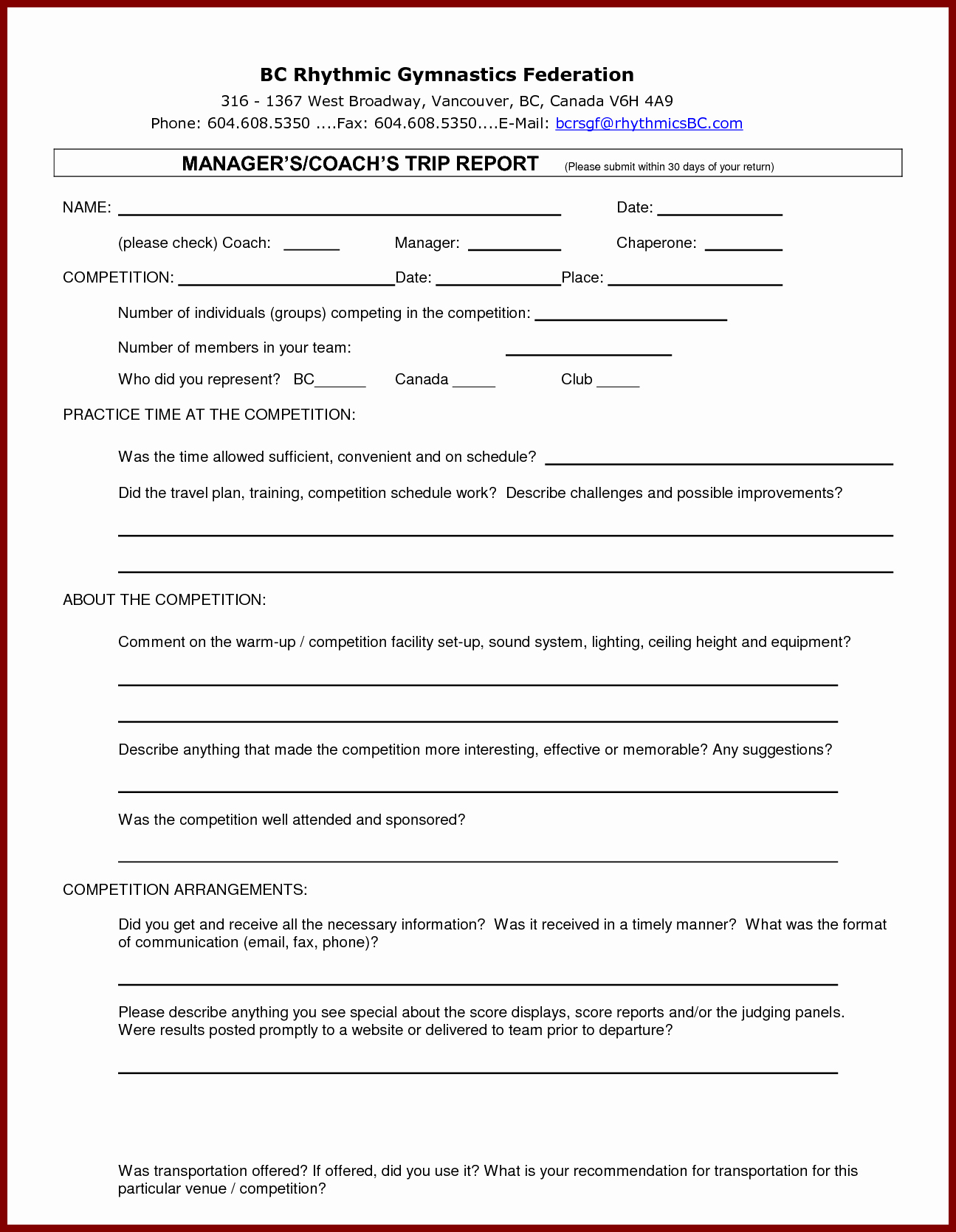 Customer Visit Report Template Free Download For Customer Visit Report Template Free Download