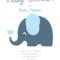 Cute Elephant Baby Shower Invitation Template | Free Throughout Blank Elephant Template