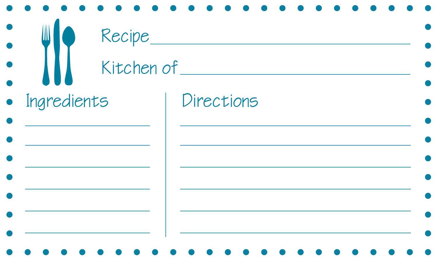 Cute Recipe Card Template Word For Microsoft Word Recipe Card Template