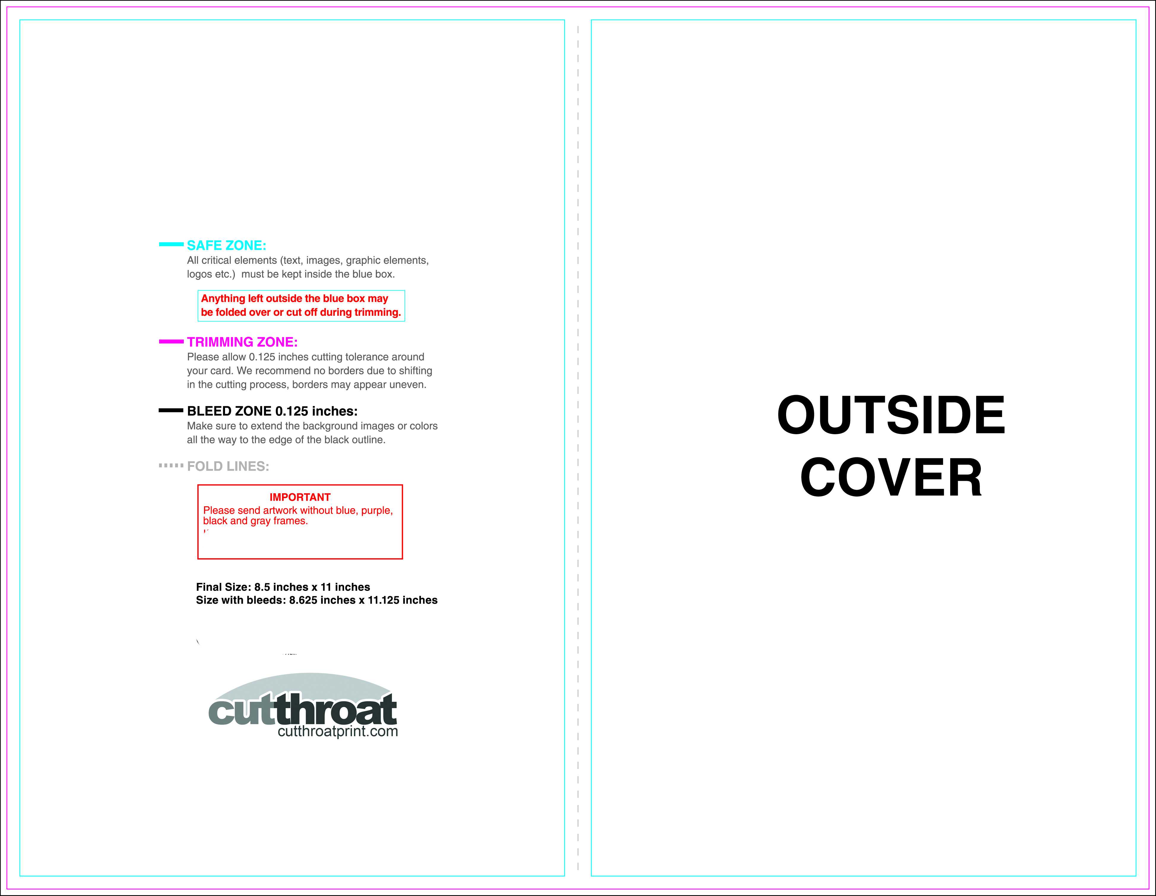 Cutthroat Printcustom Brochure Printing Intended For 8.5 X11 Brochure Template