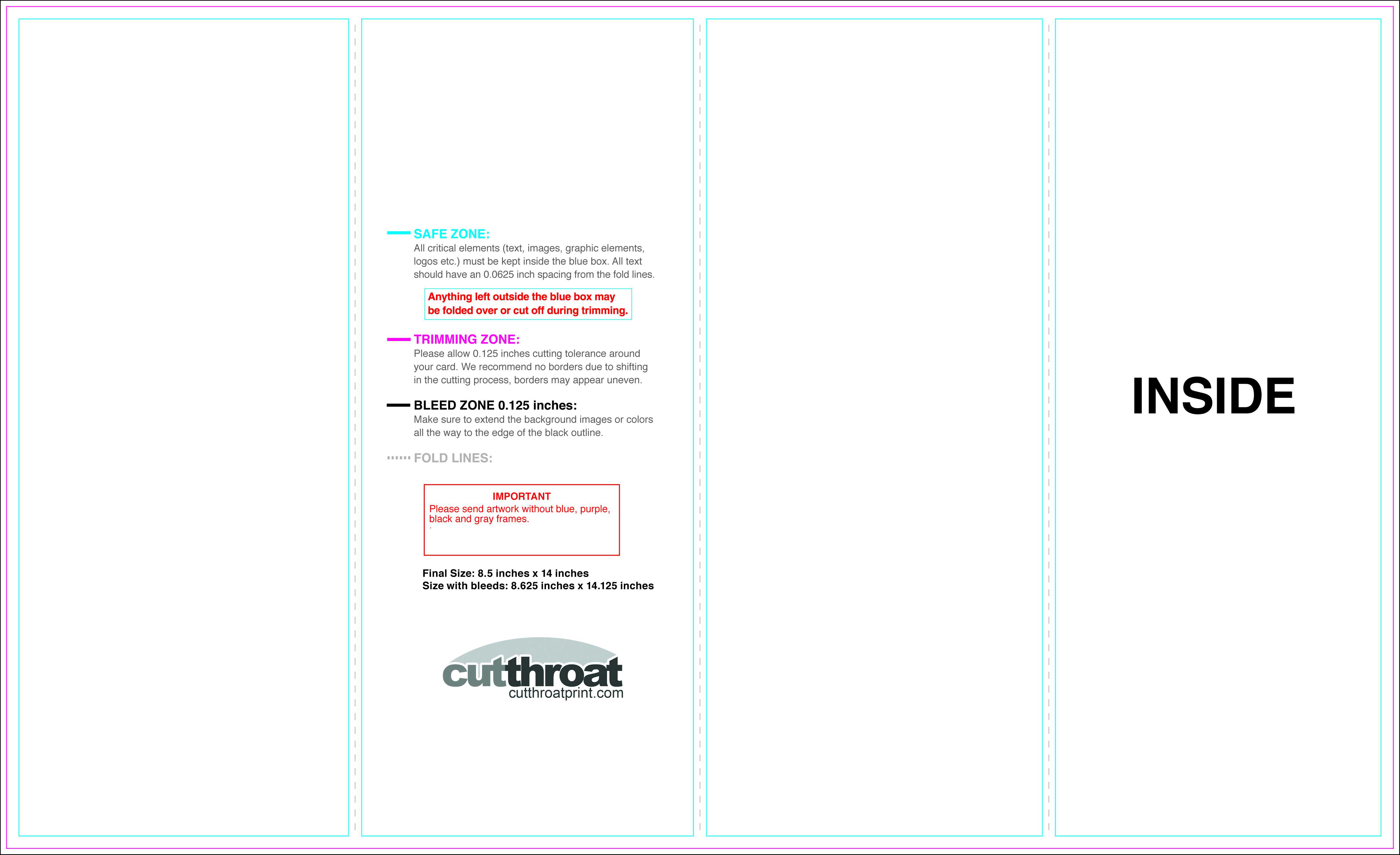 Cutthroat Printcustom Brochure Printing Throughout 4 Panel Brochure Template