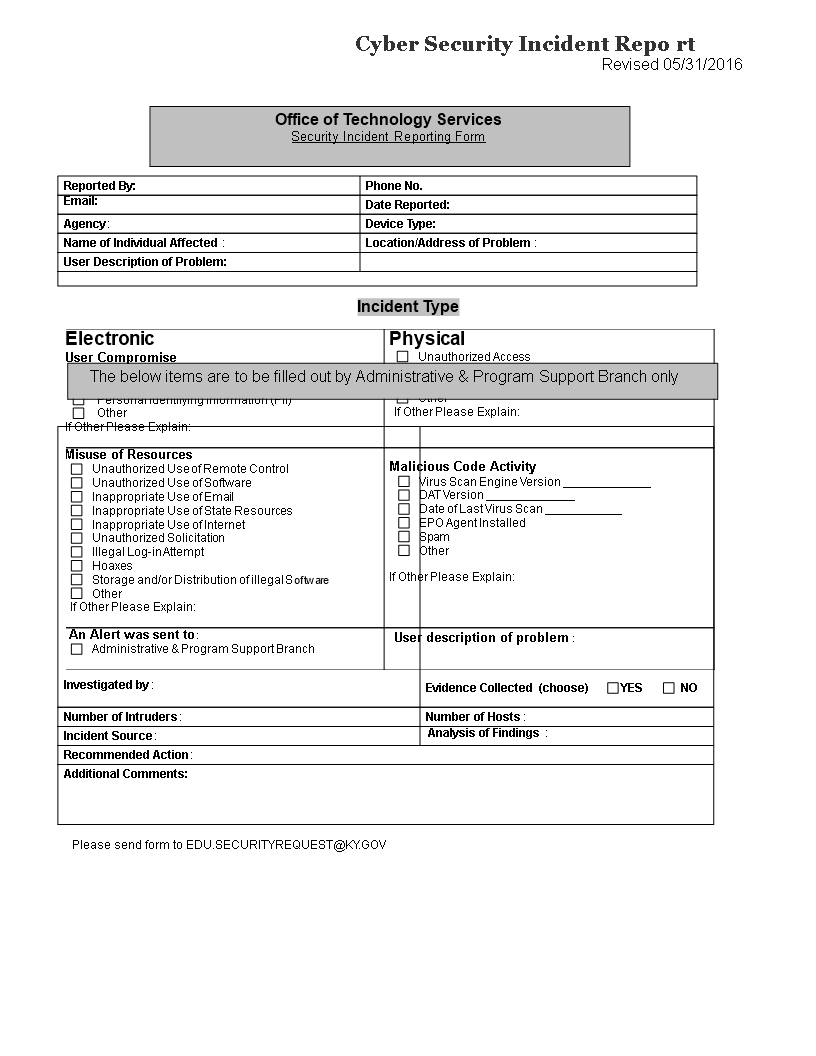 Cyber Security Incident Report Template | Templates At In Computer Incident Report Template