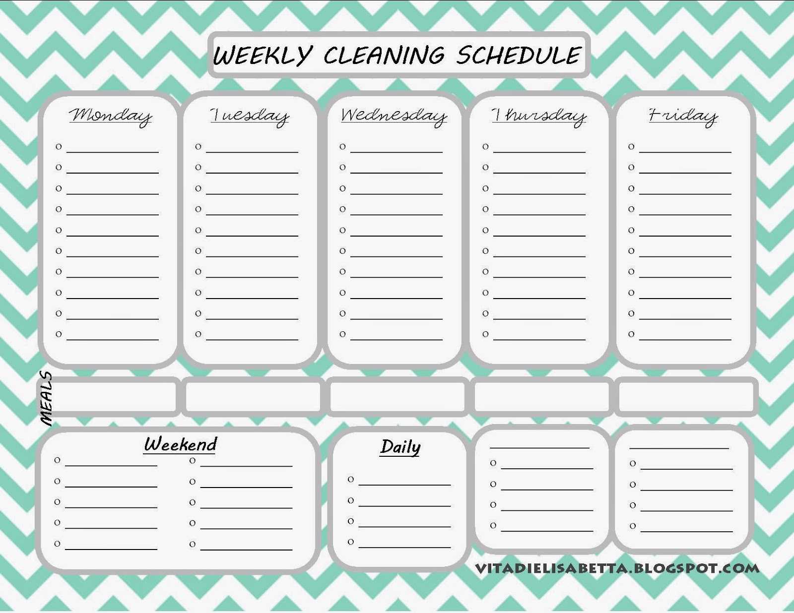 Daily Cleaning Schedule Template – Www.toib.tk Throughout Blank Cleaning Schedule Template