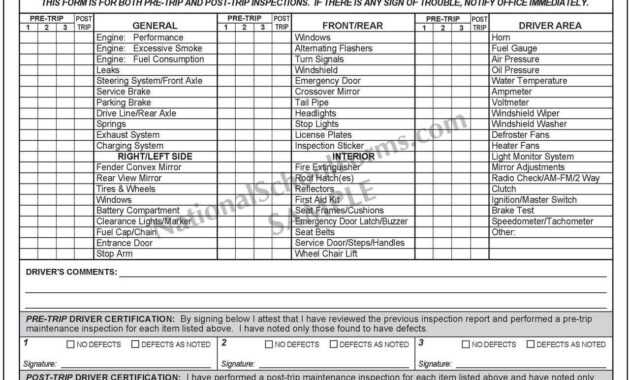 Daily Inspection Report With Pre And Post Trip | Mt Training within Daily Inspection Report Template