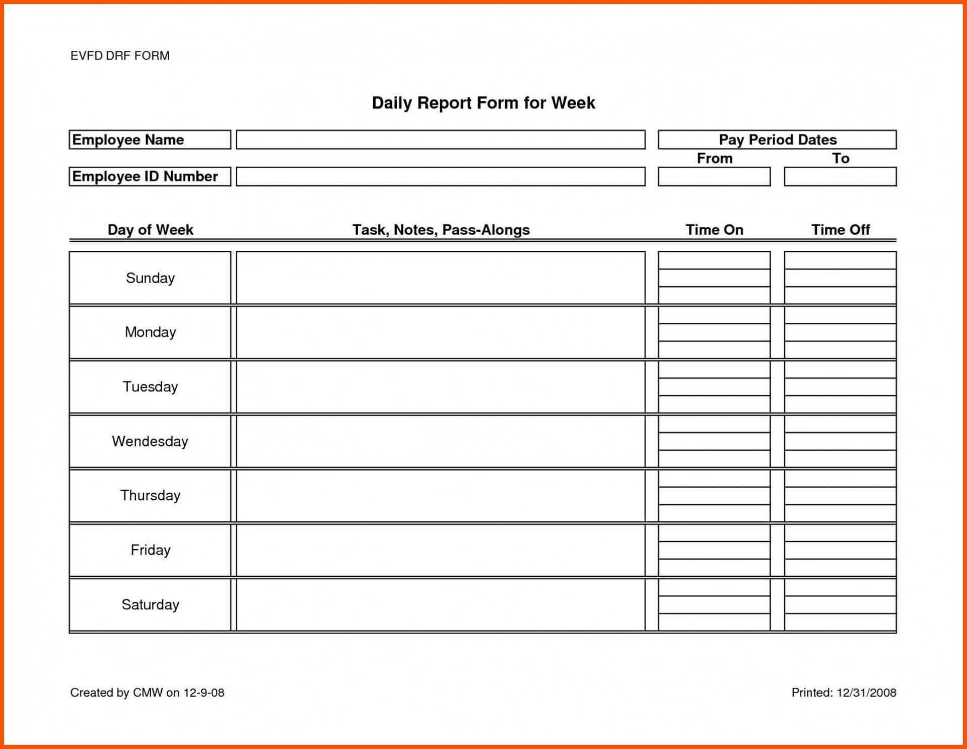 Daily Report Template Letter Sample Progress Word Excel Pertaining To Activity Report Template Word