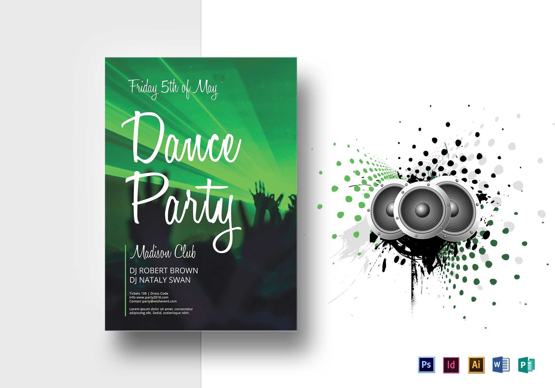 Dance Party Flyer Template Pertaining To Dance Flyer Template Word
