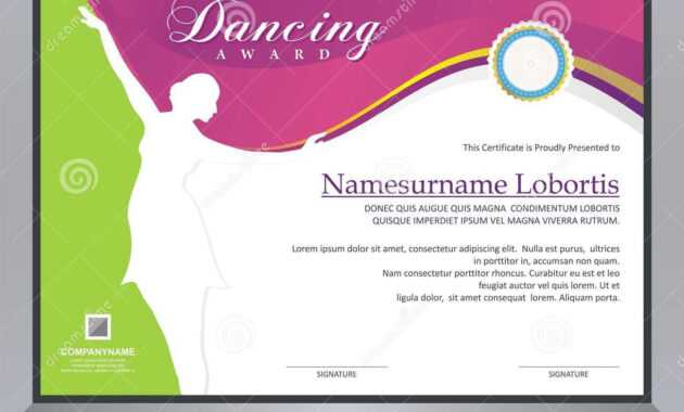 Dancing Award Stock Vector. Illustration Of Competition inside Dance Certificate Template