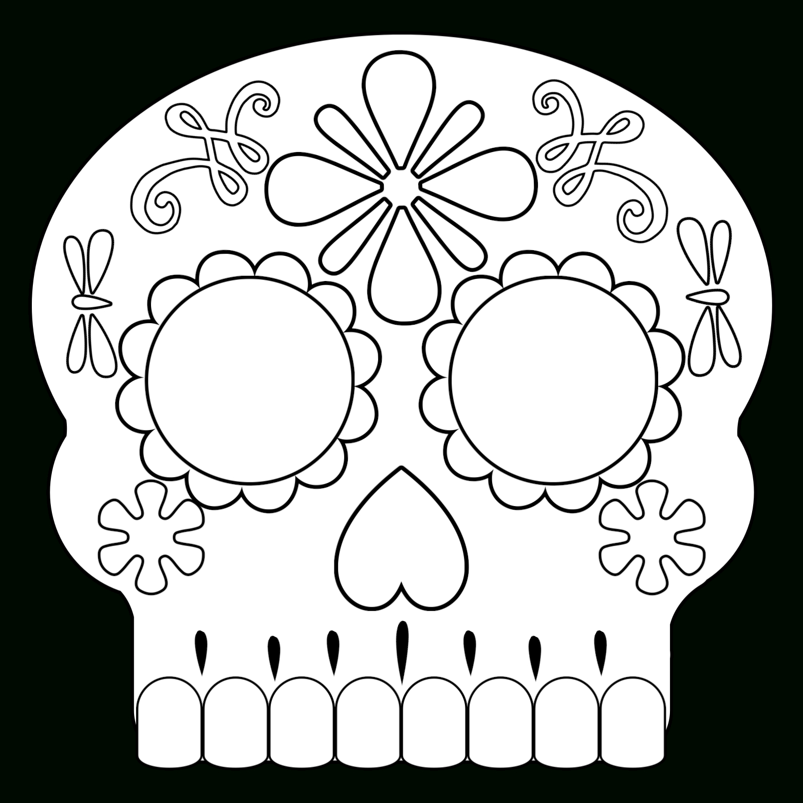 Day Of The Dead Masks Sugar Skulls Free Printable – Paper Inside Blank Sugar Skull Template