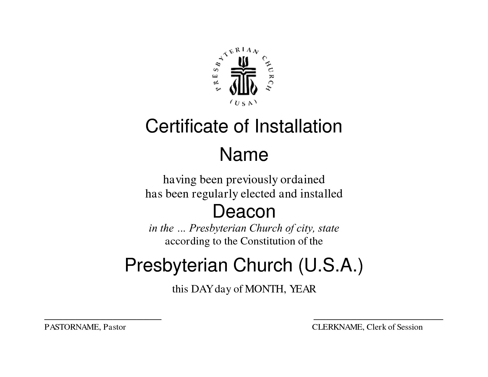 Deacon Ordination Certificate Template Modern Ordained With Regard To Free Ordination Certificate Template