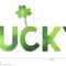 Decorative Word `lucky` With Cute Clover Symbol. Stock Throughout Good Luck Banner Template