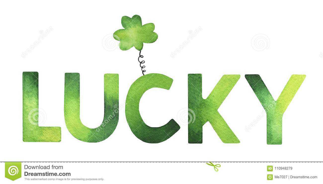 Decorative Word `lucky` With Cute Clover Symbol. Stock Throughout Good Luck Banner Template