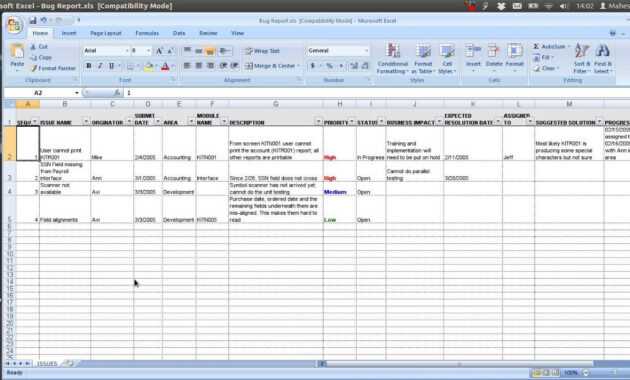 Defect Tracking Template Xls throughout Software Test Report Template Xls