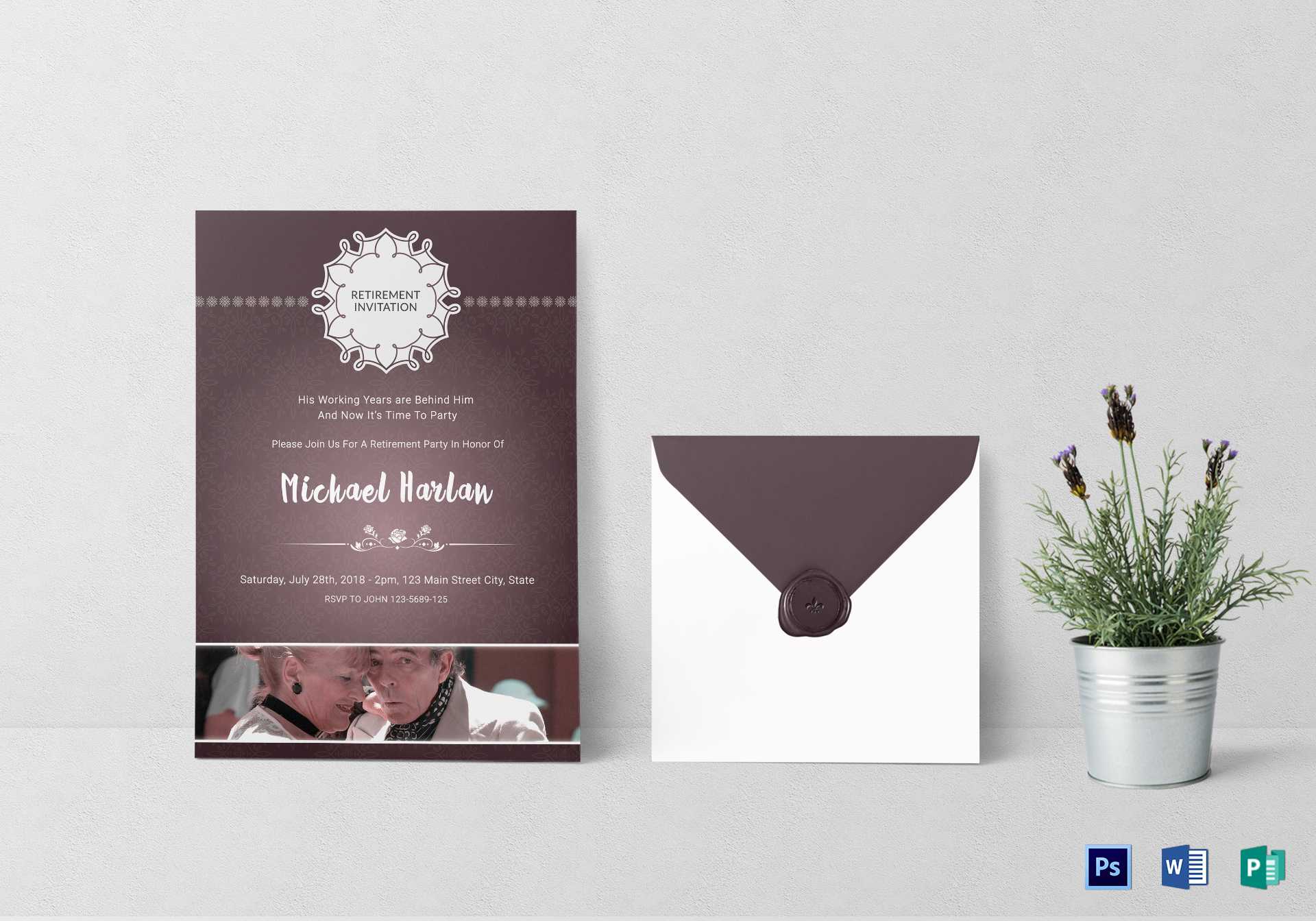 Delighted Retirement Party Invitation Card Template Regarding Retirement Card Template