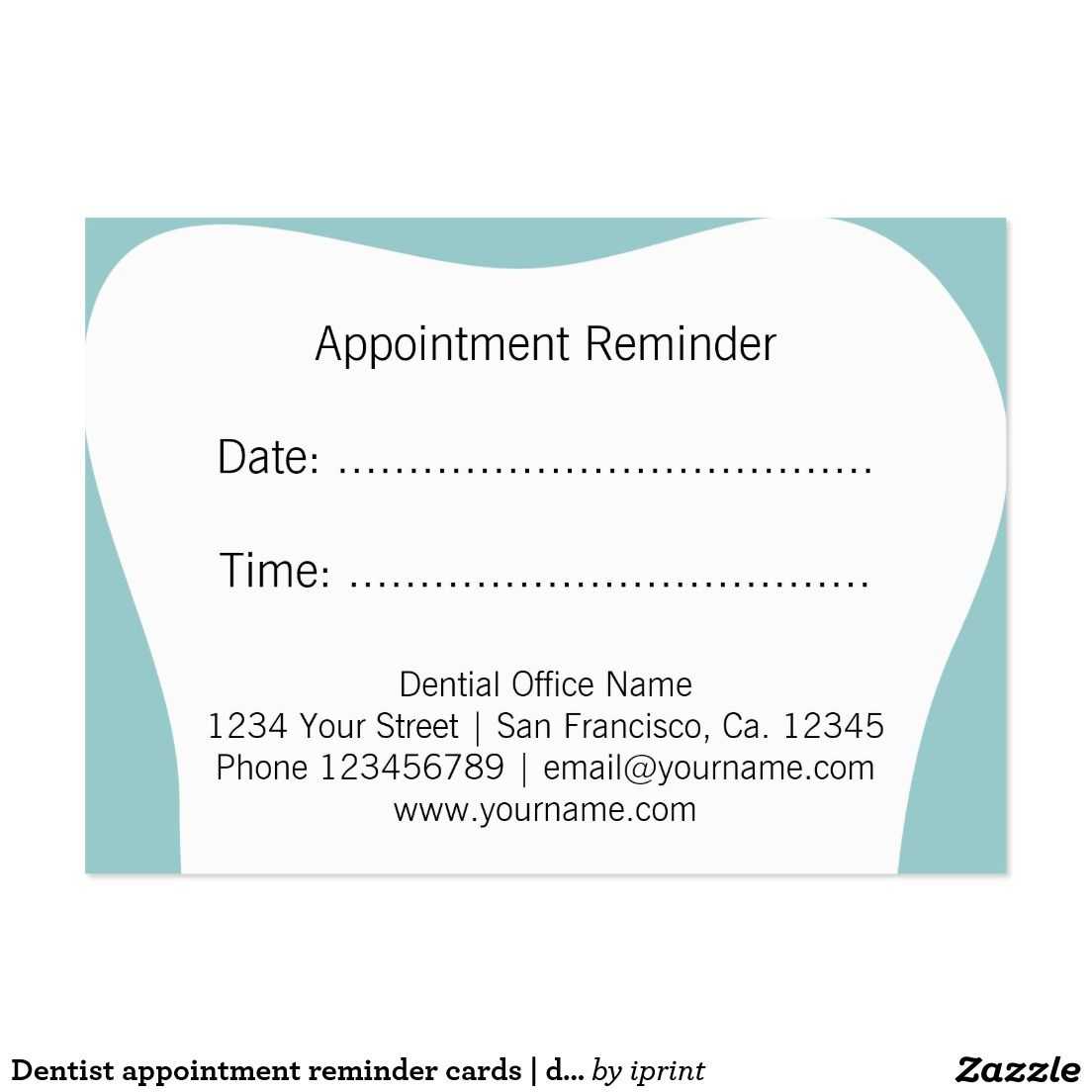 Dentist Appointment Reminder Cards | Dental Office | Zazzle Intended For Appointment Card Template Word