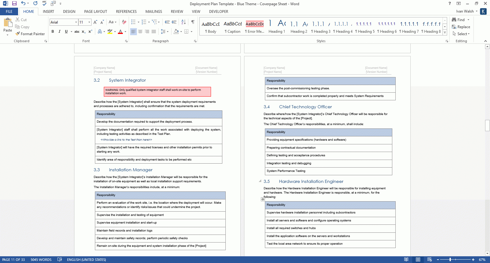 Deployment Plan Template (Ms Office) With Software Test Plan Template Word